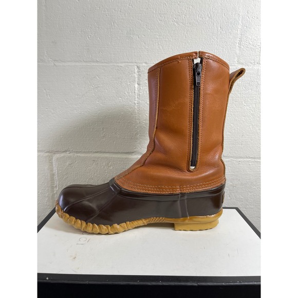 Cabela\'s Duck Boots Brown Leather Rubber Steel Shank Thinsulate‎ Pull On Men\'s 9